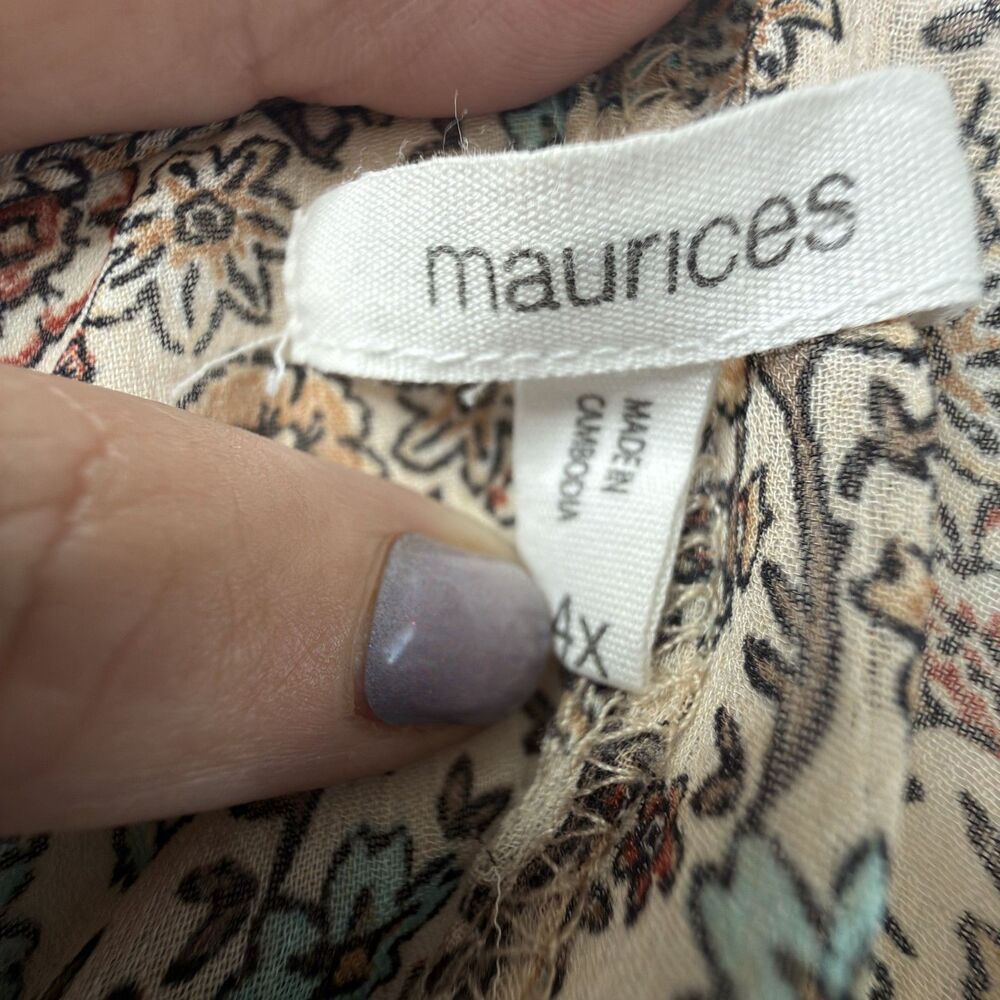 maurices boho ditsy floral kimono 4x open front flowy festival cottagecore - Picture 8 of 8